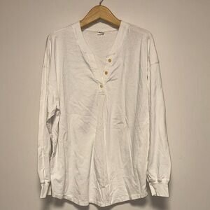 Aritzia tna white oversized cotton long sleeve sz s small preowned